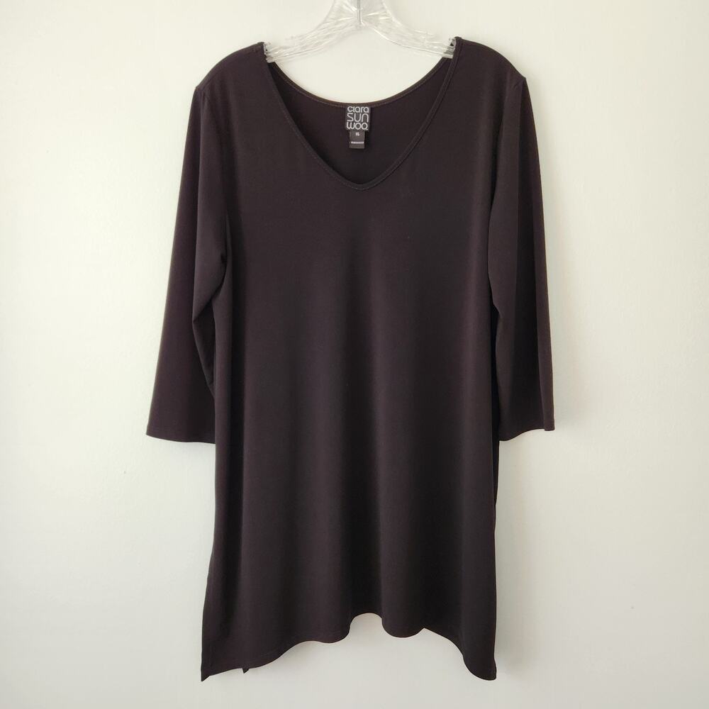 Clara Sun Woo Tunic Women XL Black Top Whimsigoth Fairygrunge Minimalist Classic
